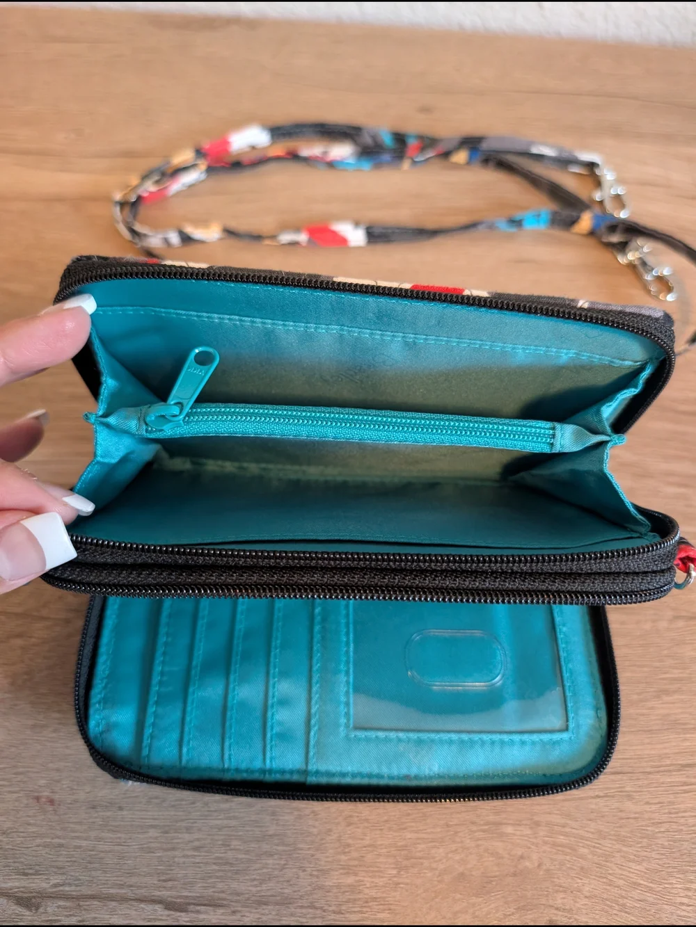 Vera Bradley Cotton Quilted Wallet Crossbody, Shoulder Strap Included
